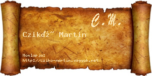 Czikó Martin névjegykártya