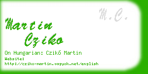 martin cziko business card
